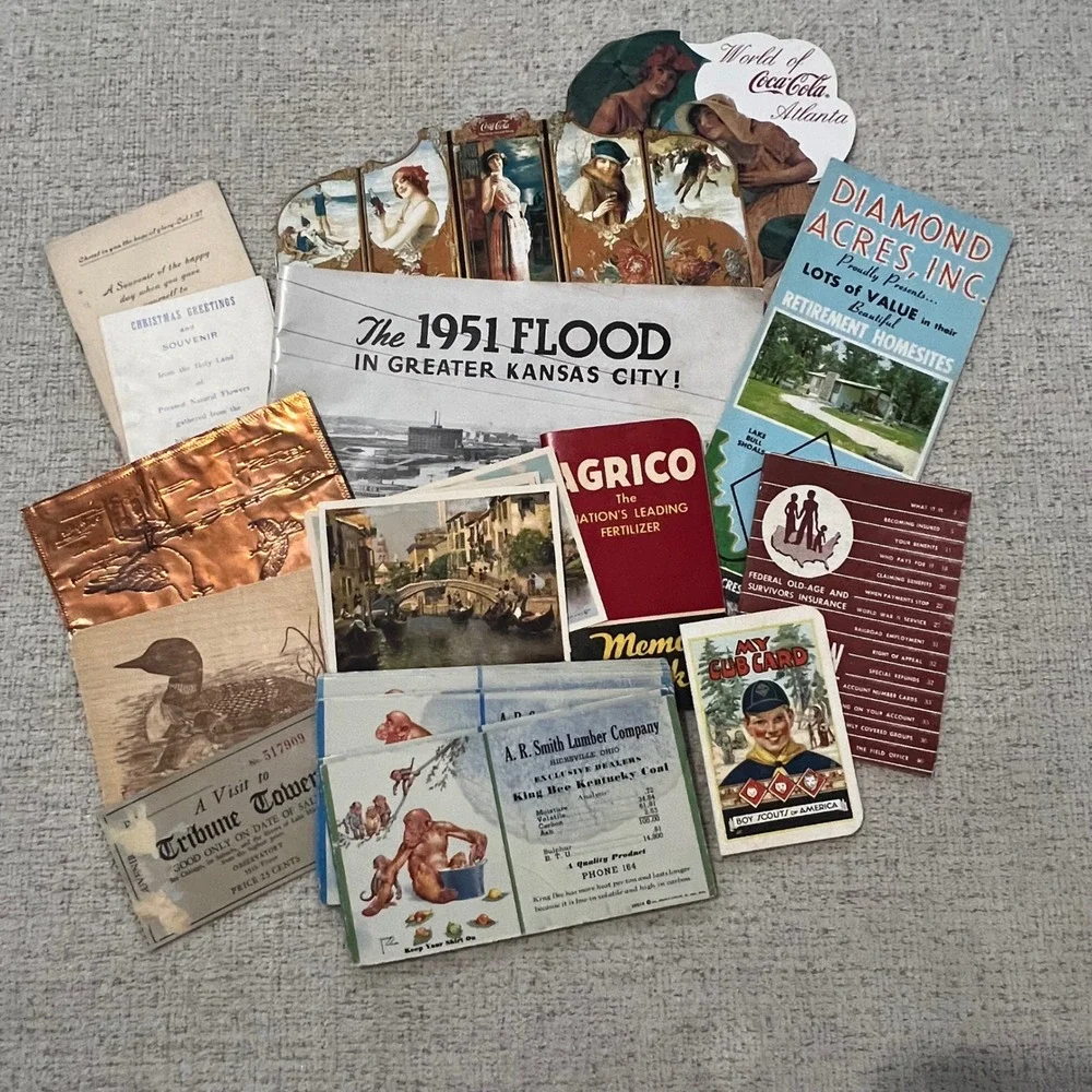 Vintage Lot Old Postcards Brochures Booklets‎ Memo Book Ephemera Mod-1900s